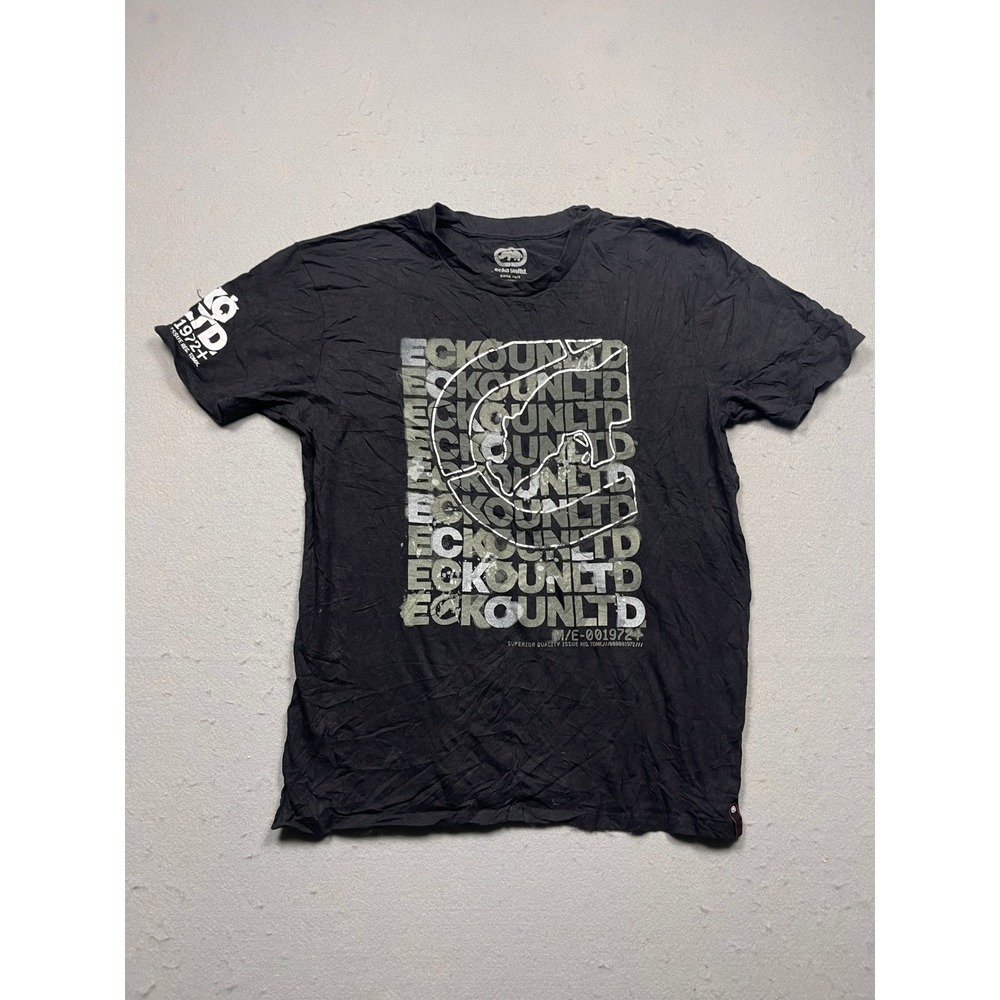 Ecko Unltd Graphic T-Shirt Mens XL Black 100% Cotton Streetwear Good